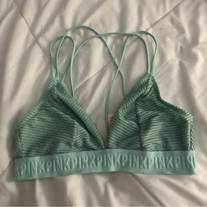 VS PINK Strappy Bralette, Medium, Light Blue